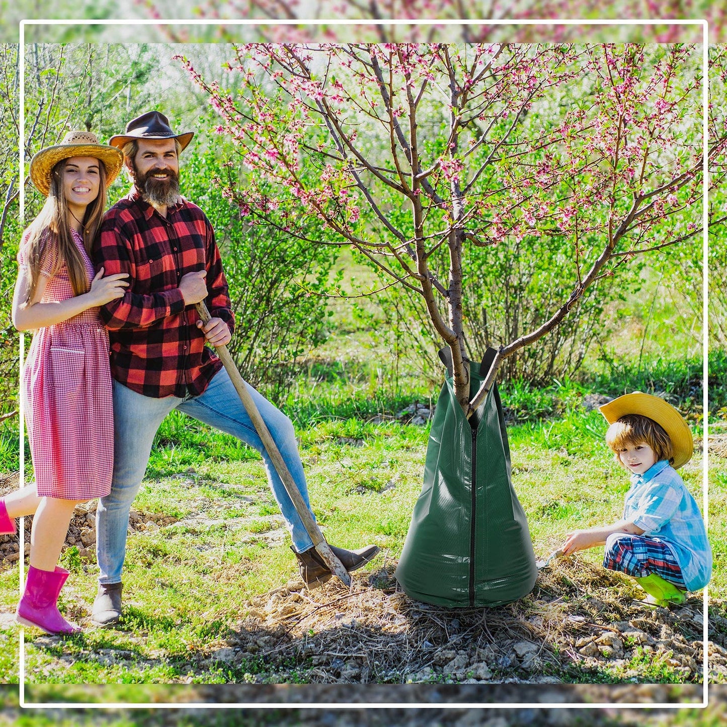 Amylove 20 Pack Tree Watering Bags 20 Gallon PVC Slow Release Heavy Duty Tree Water Bag Bulk with Zipper and Handle Reusable Plant Drip Irrigation System for Irrigation, 5-8 Hours Releasing Time