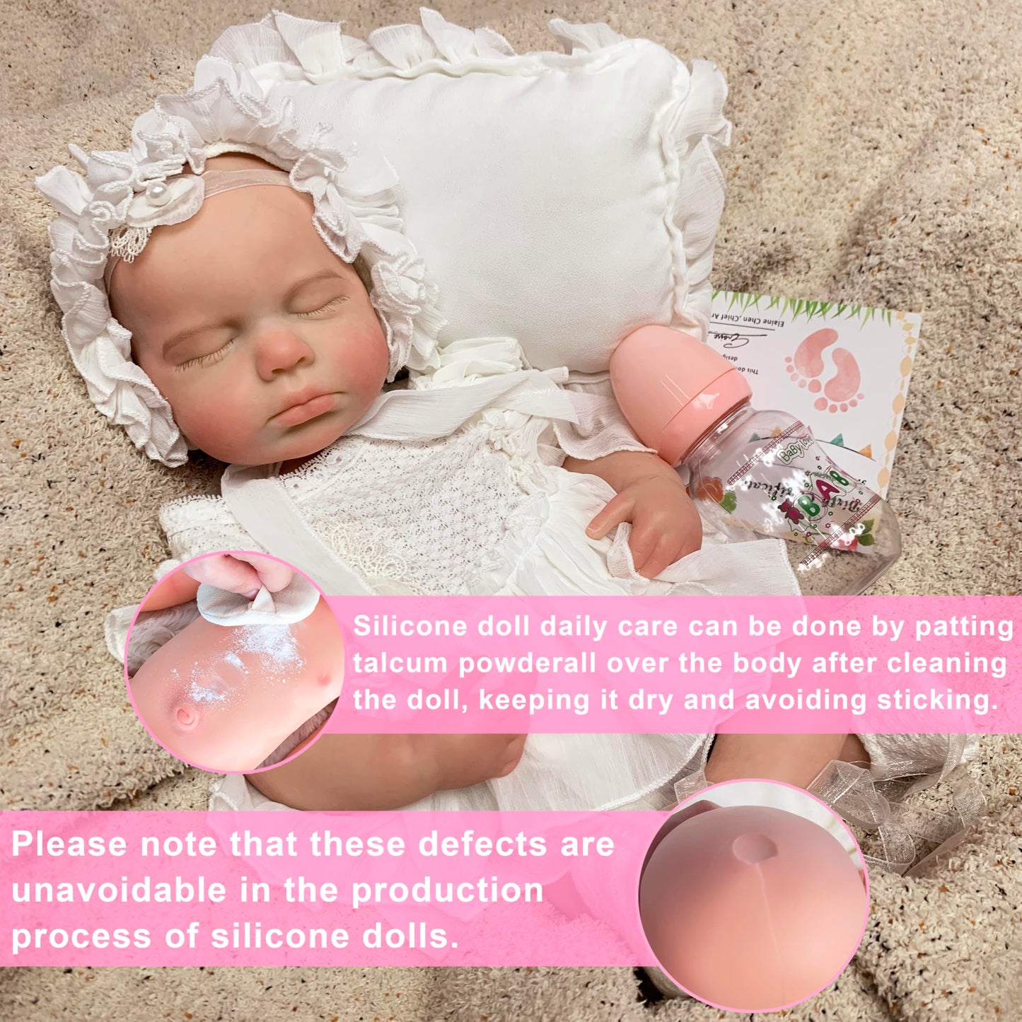 OtardDolls Reborn Baby Dolls Realistic Newborn 18 Inch Reborn Full Silicone Soft Body Real Life Washable with Clothes and Bottles