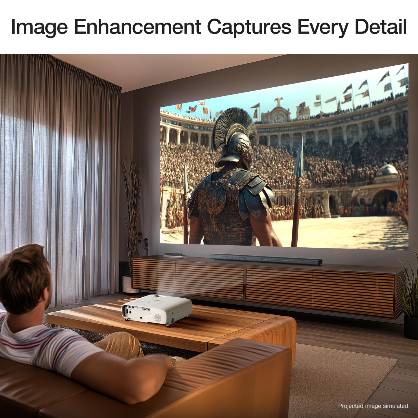 Epson Home Cinema 980 3-Chip 3LCD 1080p Projector 4,000 Lumens Color and White Brightness, Streaming/Gaming/ Media Room, Built-In Speaker, Auto Picture Skew, 16000:1 Contrast, 2 HDMI Ports