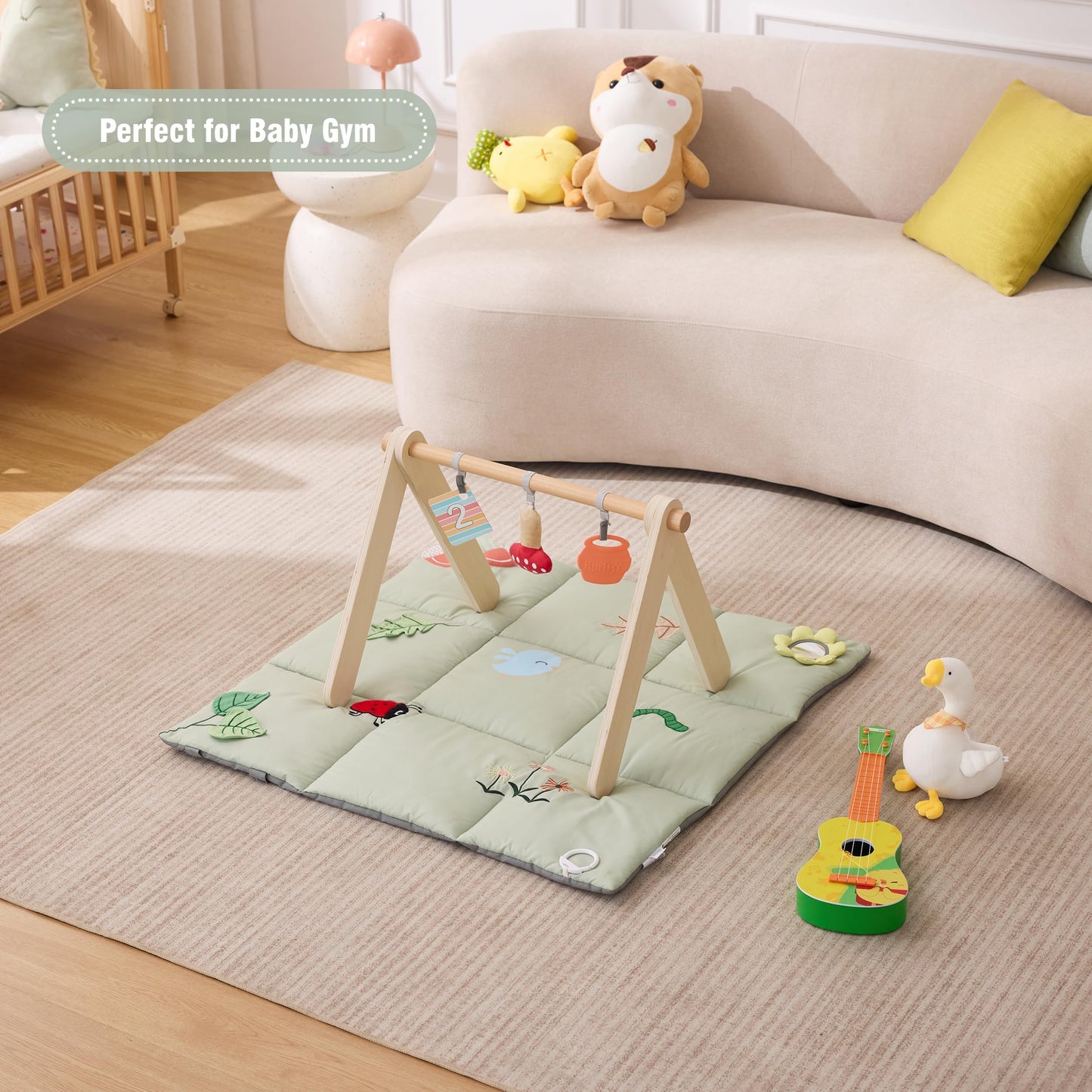 UTEX Premium 9-in-1 Tummy Time Mat, Baby Play Mat, Soft Sensory Mat for Infants, Newborn Essentials Gift