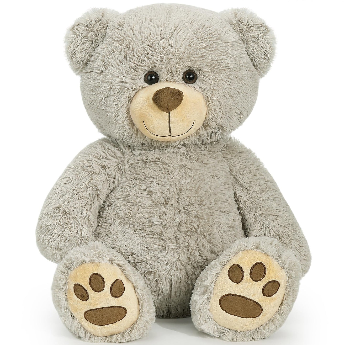 LotFancy Teddy Bear Stuffed Animals, 20 inch Soft Cuddly Cute Plushies, Plush Toys with Footprint Design, Stuffed Animals for Girls Kids Baby Toddlers, Baby Shower Easter Birthday Gift Decor, Grey