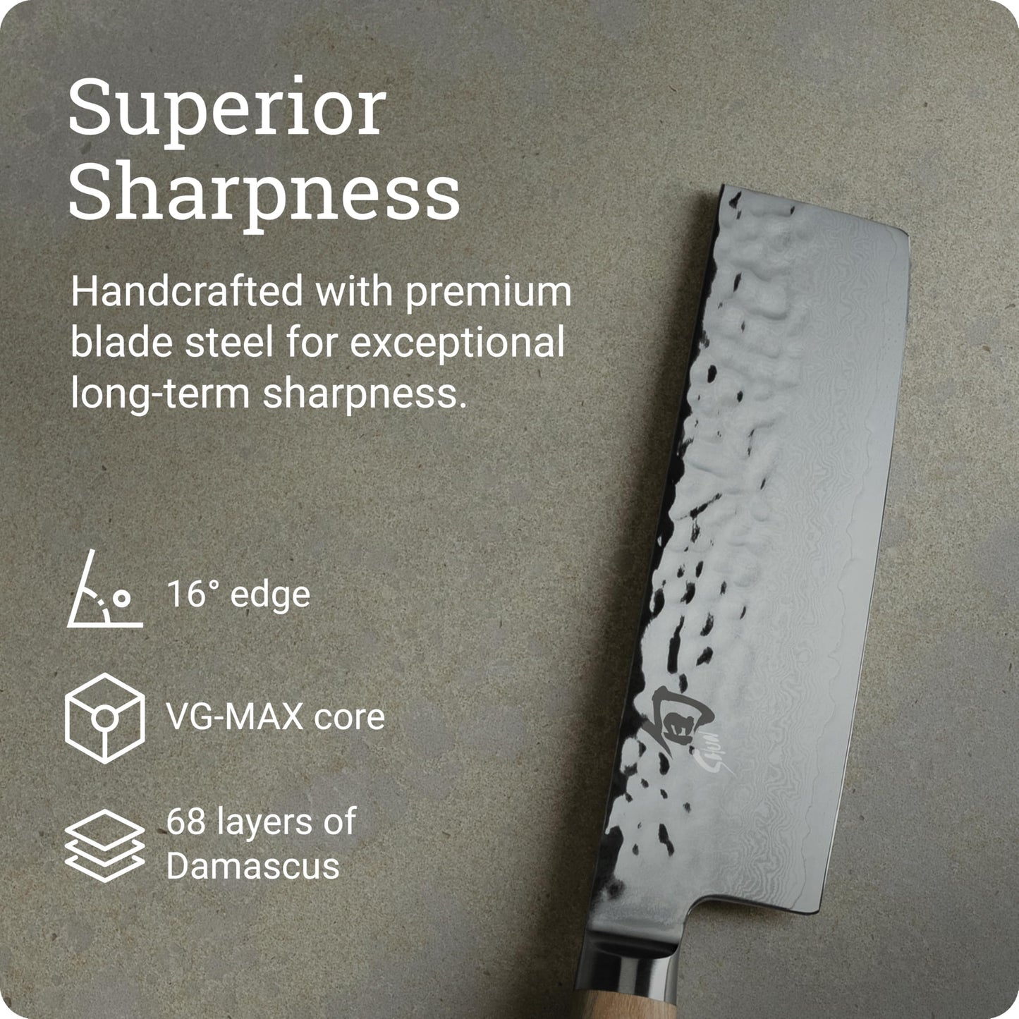 Shun Premier Blonde 5.5" Nakiri Knife, Handcrafted Japanese Vegetable Knife, VG-MAX Core with Damascus Stainless Steel Cladding, Pakkawood Handle, Slicing Tool for Professional and Home Chefs