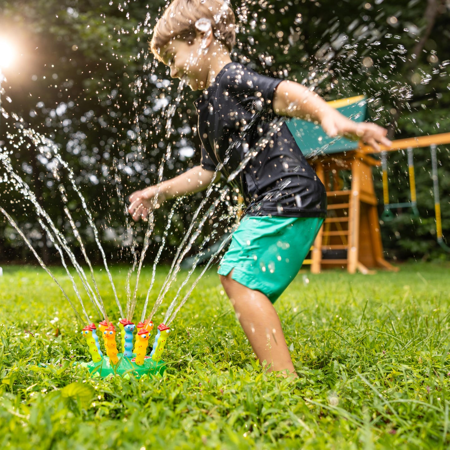 Melissa & Doug Splash Patrol Sprinkler Outdoor Water Toy for Kids - Water Sprinkler for Kids and Sensory Play, Connects to Standard Garden Hose, Ages 3+