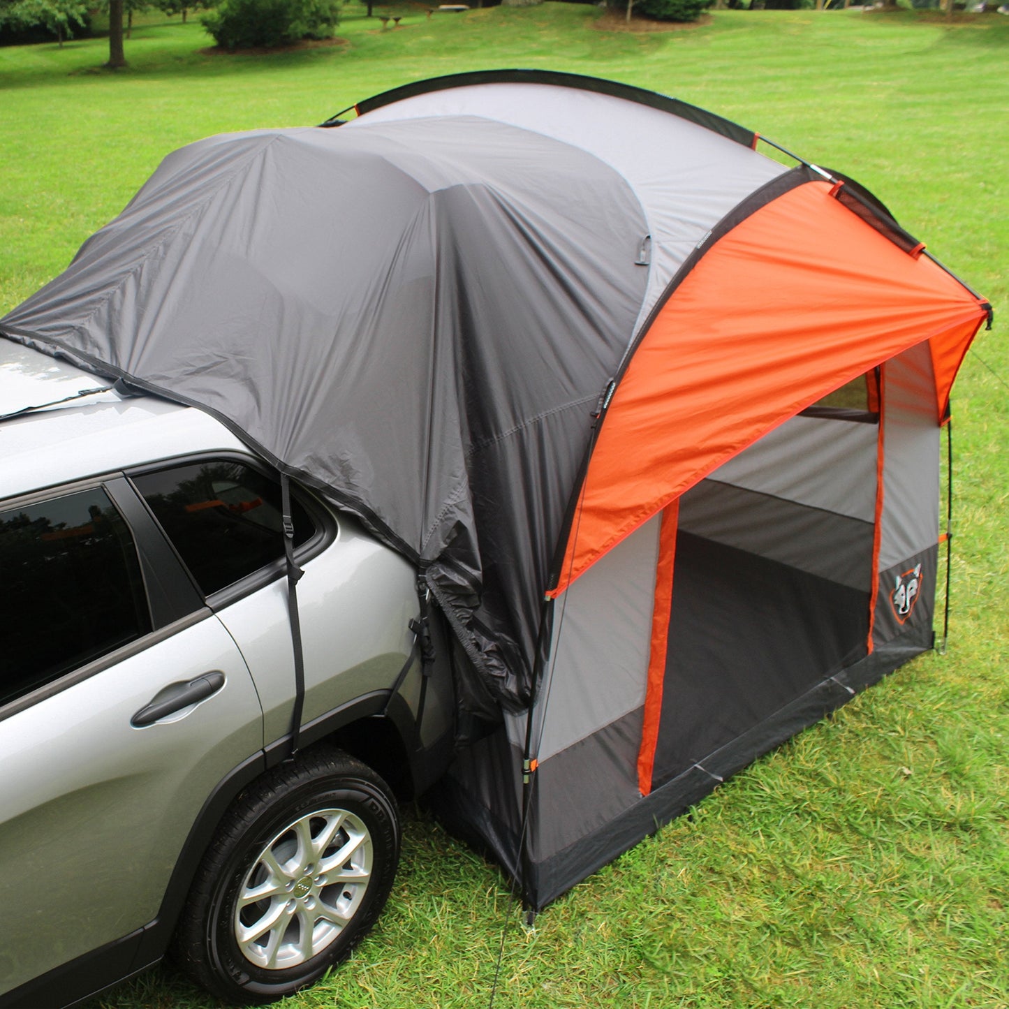 Rightline Gear 6-Person SUV Tent Attachment for Camping, 8 by 8 by 7.2 Feet, Water-Resistant, Zipper, Rainfly, 26"L x 10"W x 10"H, Orange