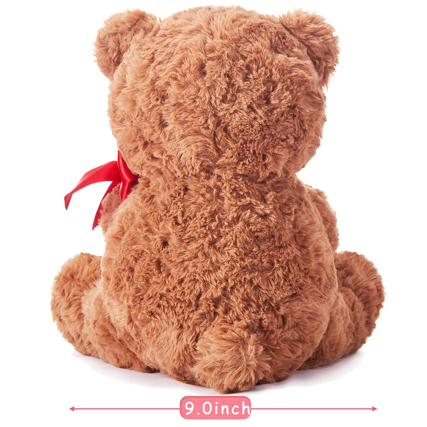 IKASA Bear Stuffed Animal Love Plush Toy with Bow for Valentine,Cute 10.6" Soft Plushie Small Toy,Gifts for Girlfriend (Bear)