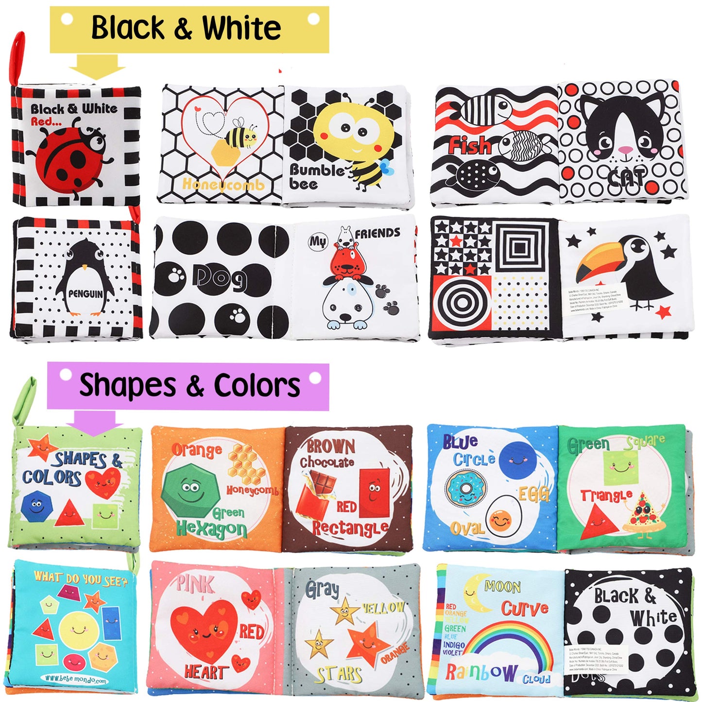 Baby Books Toys Gifts, Touch and Feel Cloth Crinkle Books for Babies,Infant Toddler Baby 0-3-6-12-18 Months,Early Learning Toys 6 to 12 Months 1-2 Years Old, Easter Shower Gift for Boys Girls,8 PCS