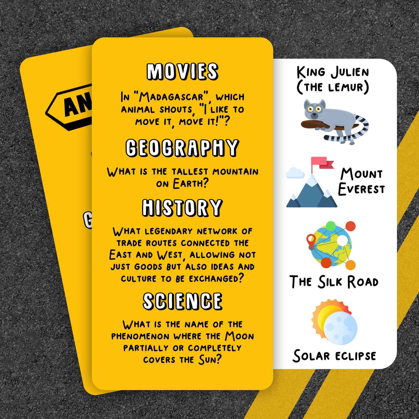 WELL BALANCED Road Trip Trivia - Road Trip Games for Kids Travel Essentials Car Activities Must Haves for Ages 8+