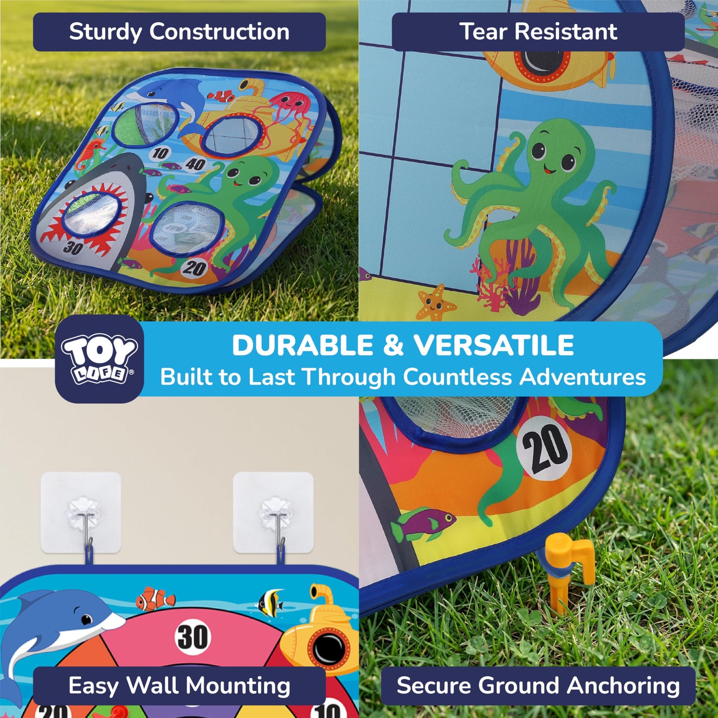 TOY Life Toddler Outdoor Toys for Kids Ages 4-8, Bean Bag Toss, Outside Yard Games for Kids Cornhole, Indoor Lawn Backyard Games Birthday Family Party Toddler Game, Gift for Boys 3 4 5 6 7