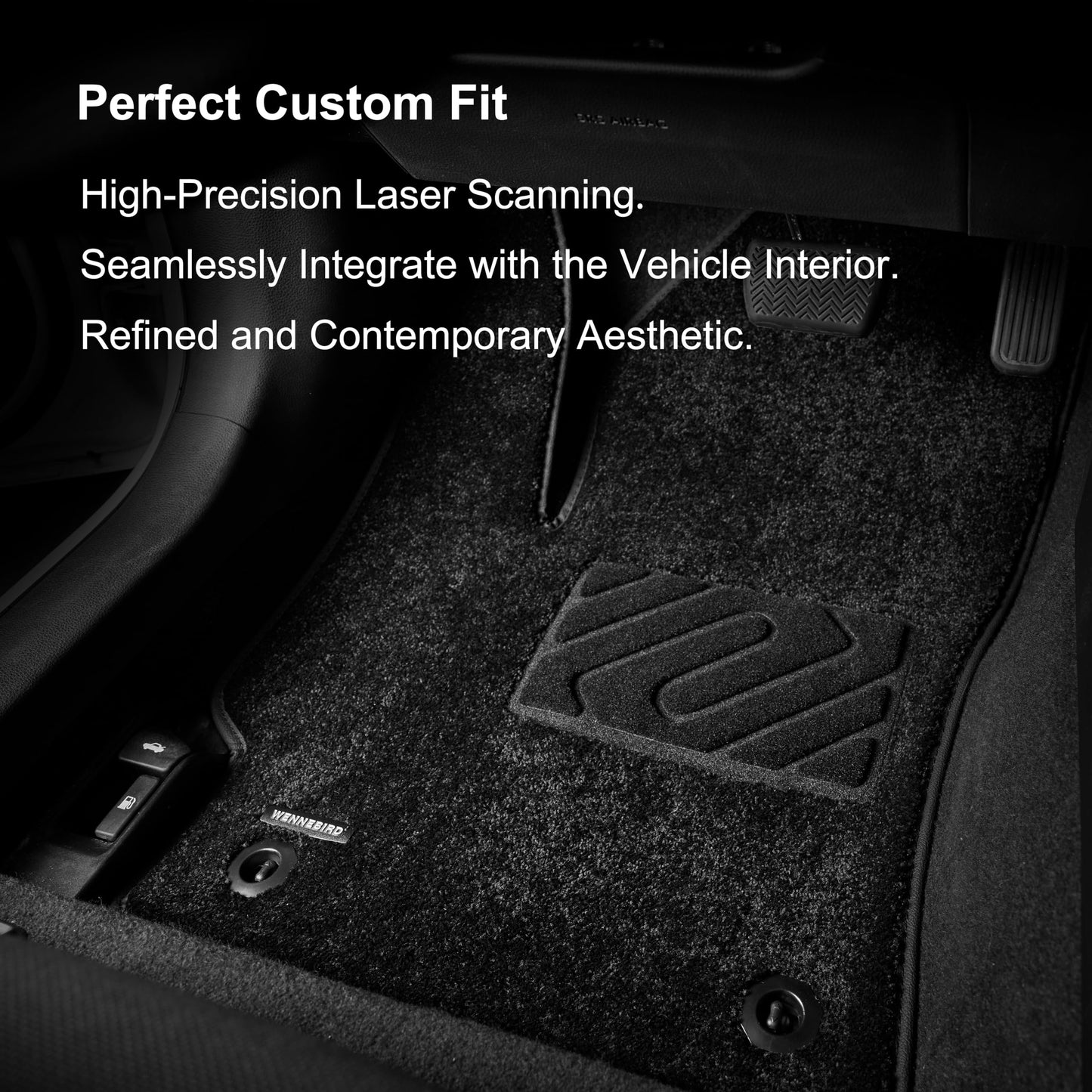 WENNEBIRD Superior Carpet Floor Mats for 2010-2017 Audi Q5 (8R), 0.5-Inch Ultra-Thick, Noise-Reducing, All-Weather Waterproof Anti-Slip – 3-Pc Set