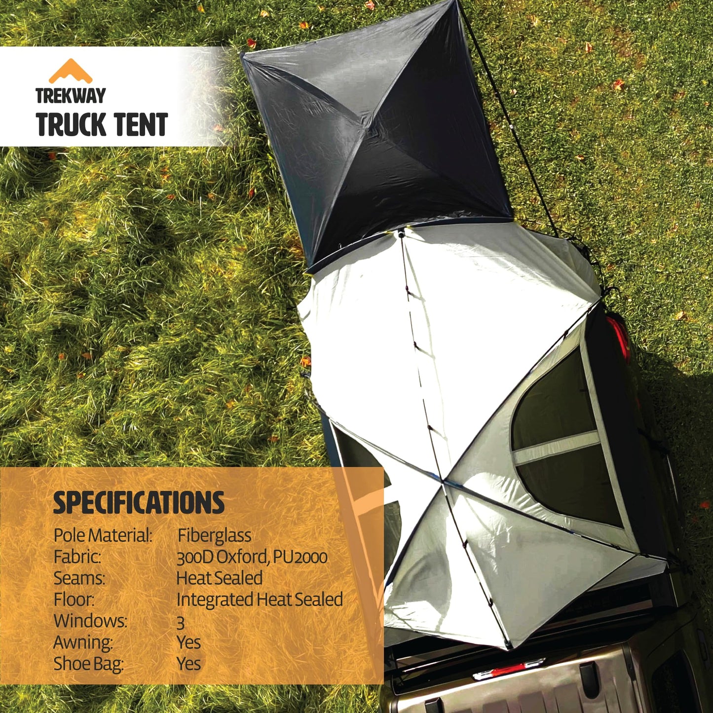 Offroading Gear 5.5ft Truck Bed Camping Tent w/Canopy | Waterproof | Compatible with F150| Ram| Sierra| GMC| Nissan| Etc.
