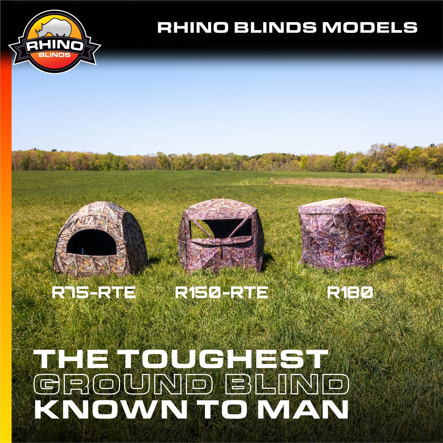 Rhino Blinds R75-RTE 2 Person Hunting Ground Blind, Realtree Edge