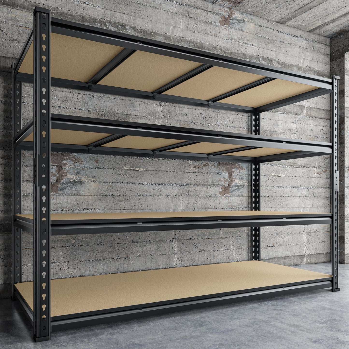 DurayLoly 59.8"W Metal Shelving 59.8"H Storage Shelves 2200LBS Garage Shelving Adjustable Metal Shelves Heavy Duty 4 Tier Pantry Shelf for Basement Warehouse Pantry Supermarket 59.8"W x 24"D x 59.8"H