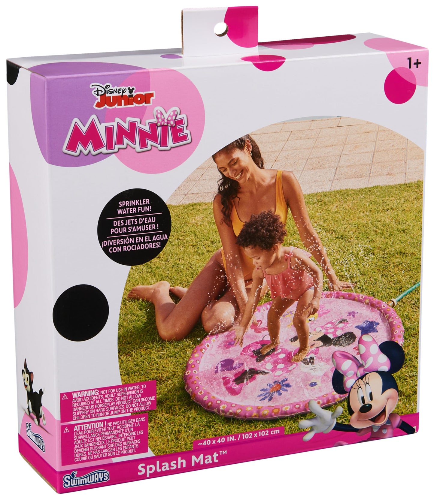 SwimWays Minnie Mouse Splash Mat, Kids Splash Pad, Outdoor Toys, Disney Pool Party Supplies and Water Toys for Kids Ages 1 & Up