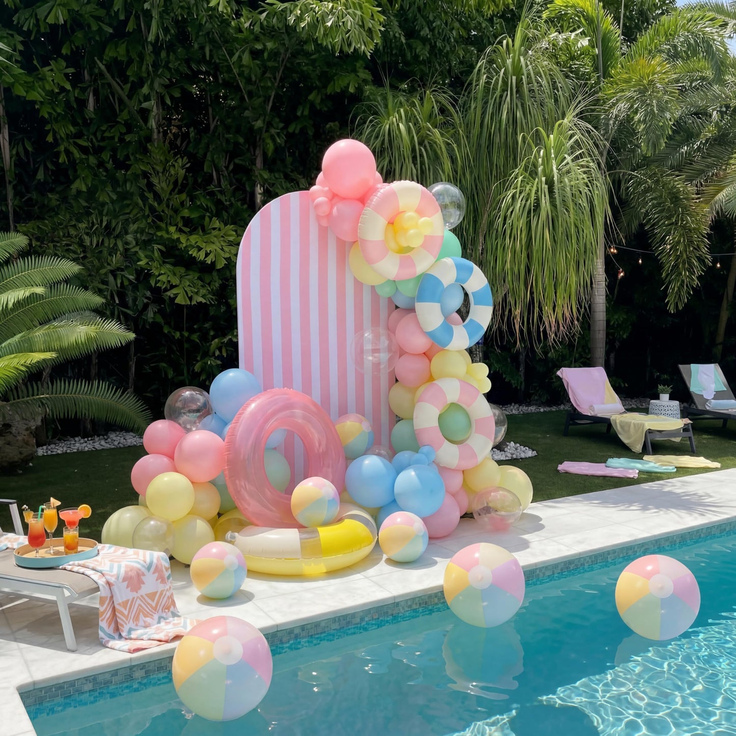 MiniInflat 24 Pcs Inflatable Pastel Beach Balls Bulk for Kids Jumbo Big Macaron Beach Balls for Adults Summer Swimming Pool Water Games Party Favor(16 Inch)