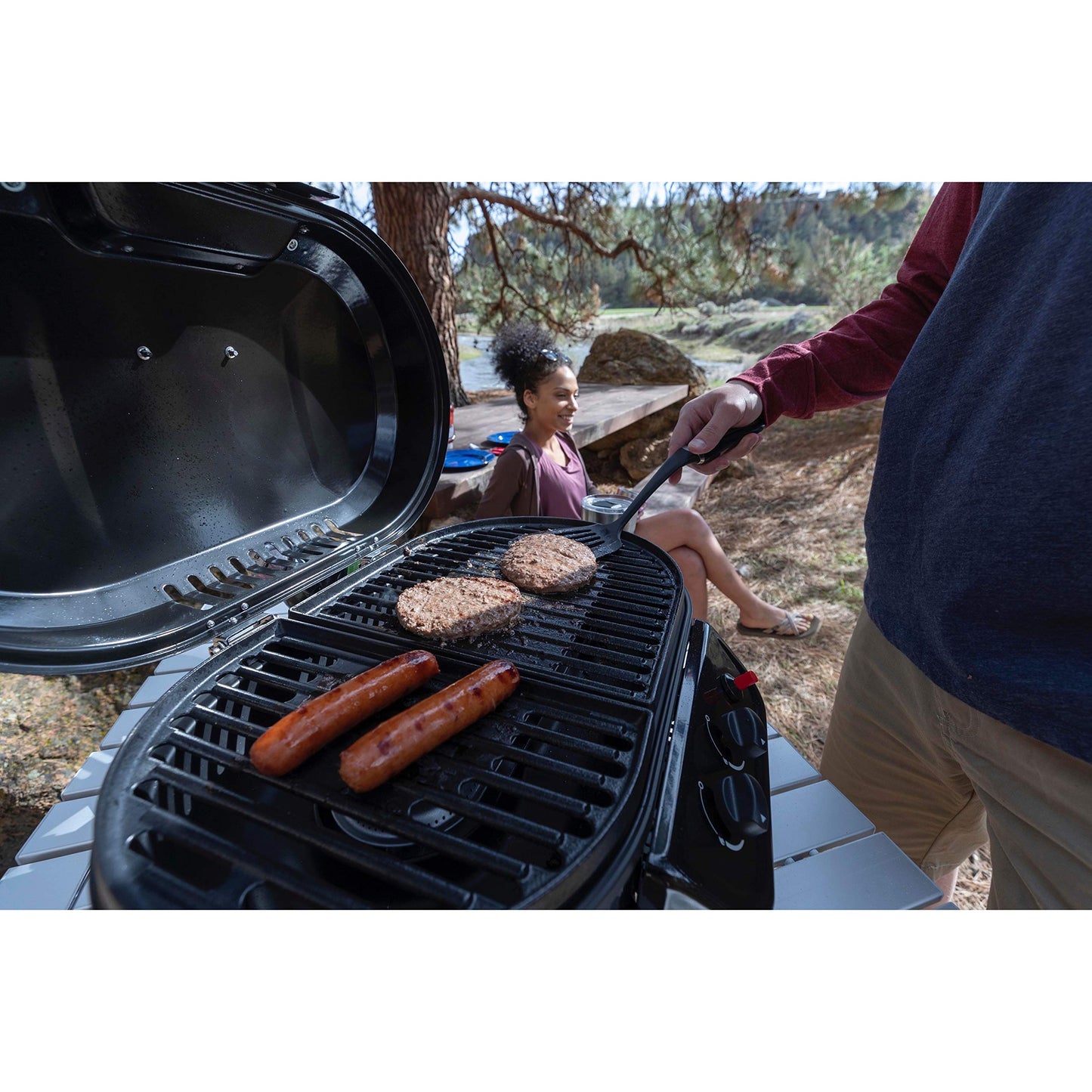 Coleman RoadTrip 225 Portable Tabletop Grill, 2-Burner Gas Grill with Matchless Ignition & Adjustable Temperature Control, 11,000 BTUs of Power for Grilling, Tailgating, Camping, BBQ, & More