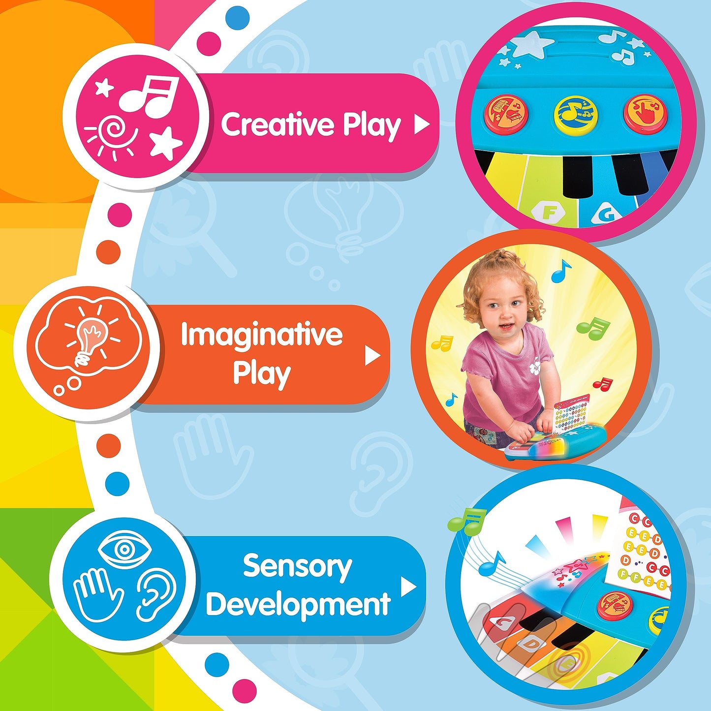 HAP-P-KID Magic Touch Baby Piano, Toddler Music Toy, Infant Touch Sensor Musical Instrument, Switch Between Xylophone, Kids Play Fun Gifts for 9 12 18 24 Month, 1 2 3 Year Old Boys Girls