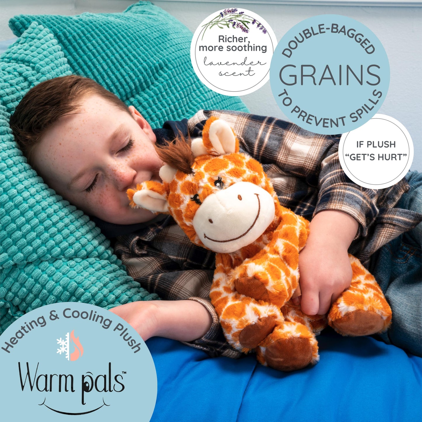 Flirty Giraffe - Microwavable & Weighted Plush Stuffed Animal - Heated Plushie for Warmth - Cute, Soft, Cozy Toy for Adults & Children (Boys, Girls, & Toddlers) by Warm Pals