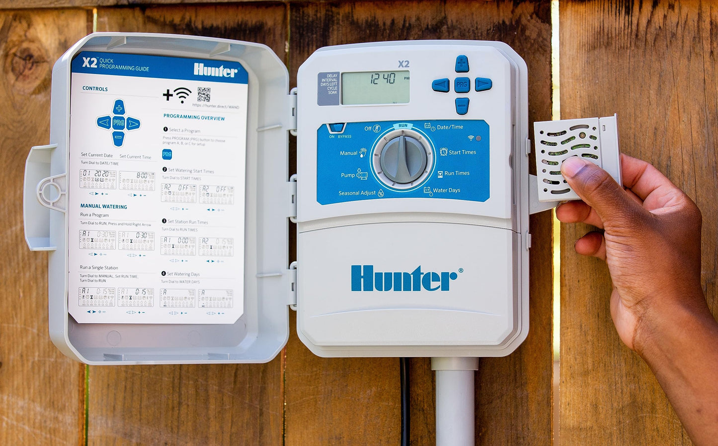 Hunter Hydrawise X2-400 4 Station Hydrawise Controller Bundeled with Wand WiFi Module X2 4 Zone Outdoor or Indoor Smart Internet X2400 Irrigation Timer