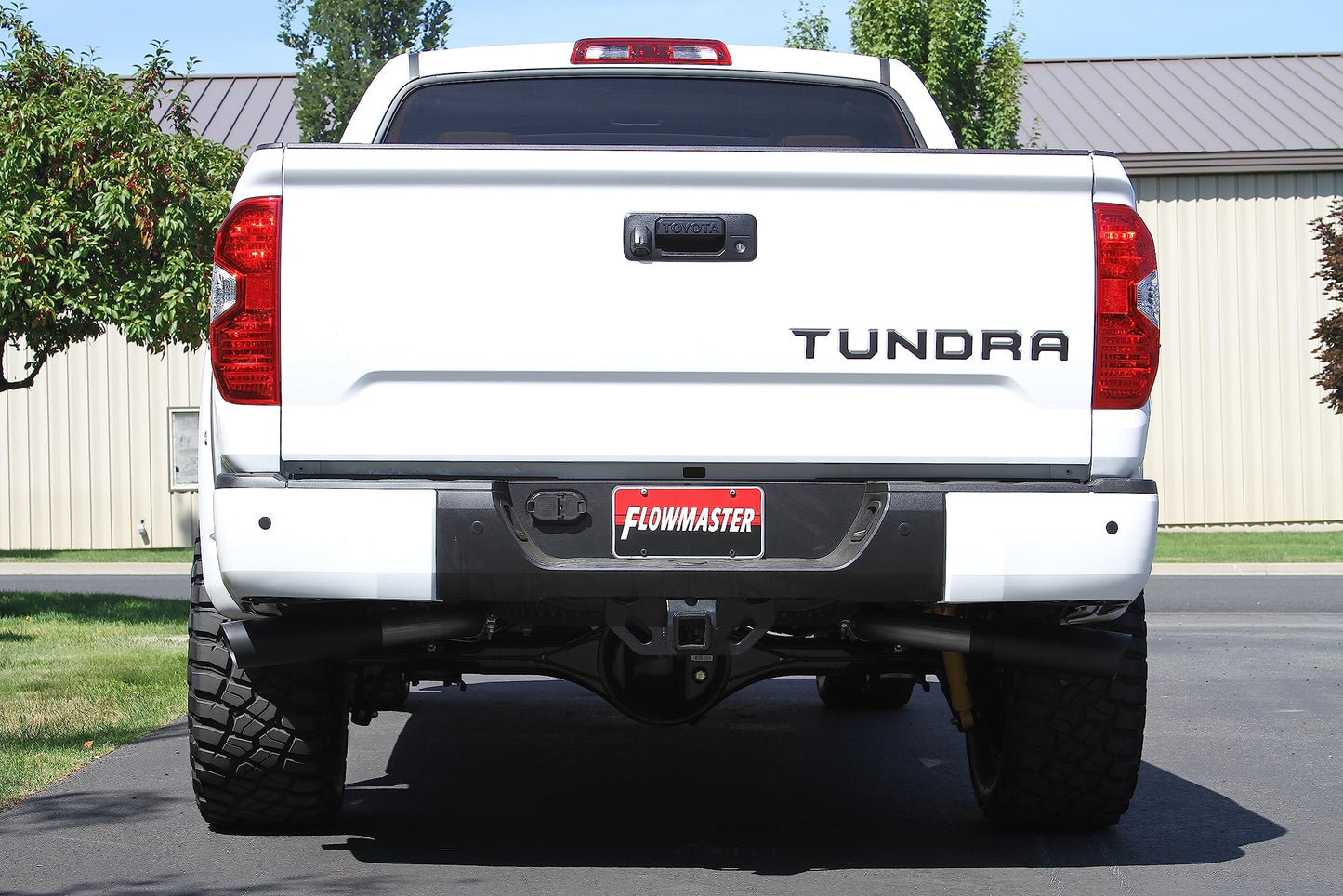Flowmaster 817692 Outlaw Cat-Back Exhaust Kit 3 Inch Stainless Steel Dual 4 Inch Black Stainless Tips Compatible with 2009-2021 Toyota Tundra 4.6L 4.7L 5.7L exc Reg Cab Short Bed Double Cab Long Bed