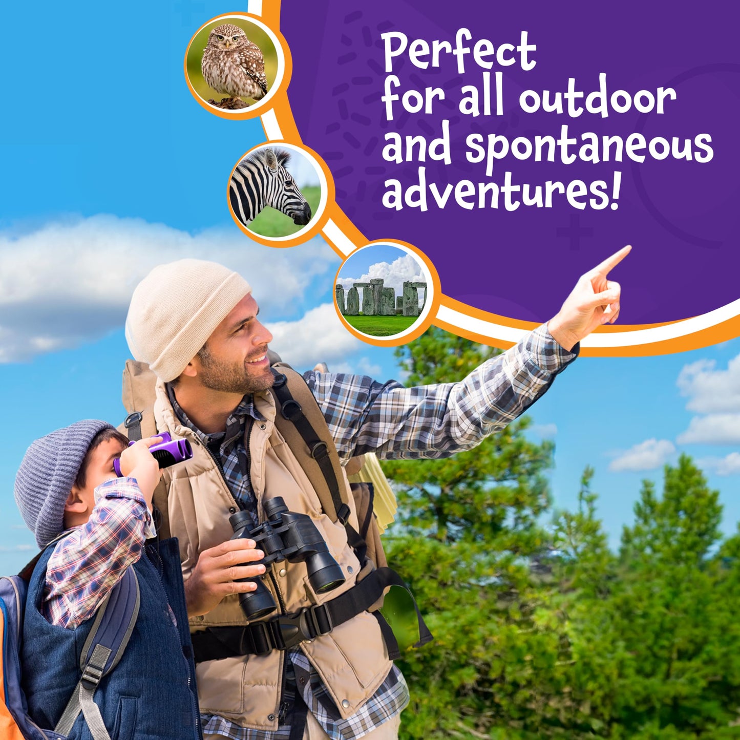 Think Peak Red Binoculars Science Toy for Kids Ages 3-12 Years - Real Compact Outdoor Adventure & STEM Educational Nature Hiking Explorer for Bird Watching, Camping Children’s Birthday Gift