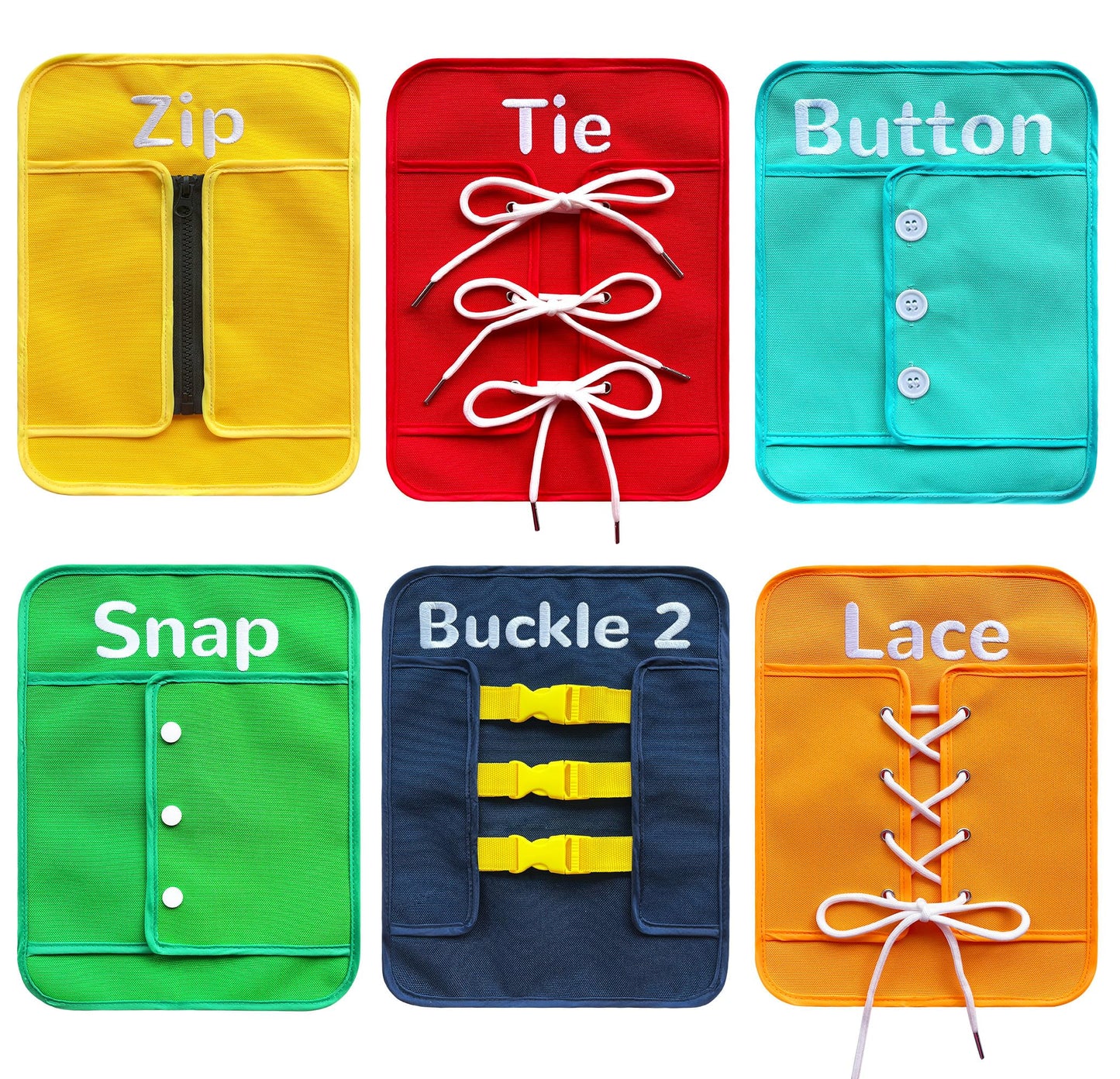Craftstory Busy Board Montessori Toys for Toddler Boys Girls Birthday Gifts, 6 Sensory Basic Life Skills Dressing, Fine Motor Skills Toys for Educational Activities
