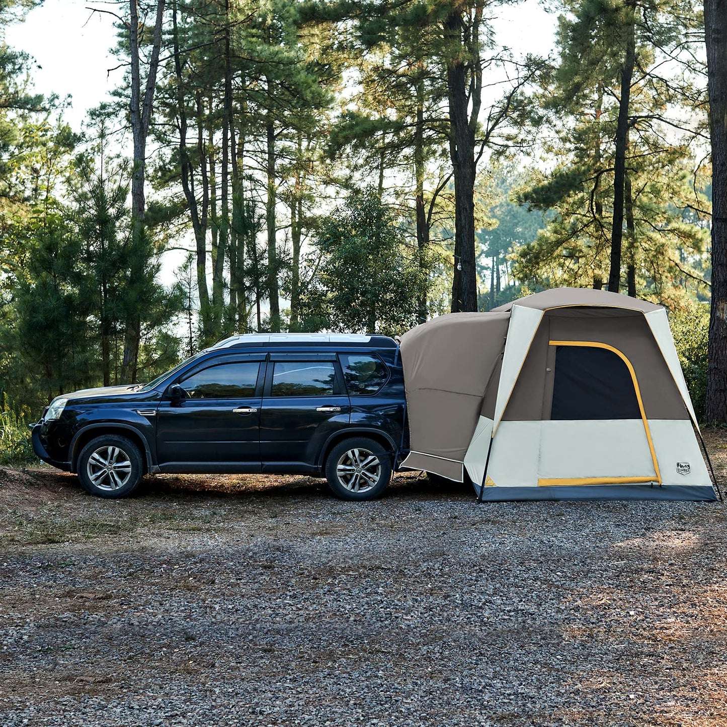 TIMBER RIDGE 5 Person SUV Tent Weather Resistant Portable for Car SUV Van Camping, Includes Rainfly and Storage Bag, 10' W X 8' L X 7.1' H Khaki