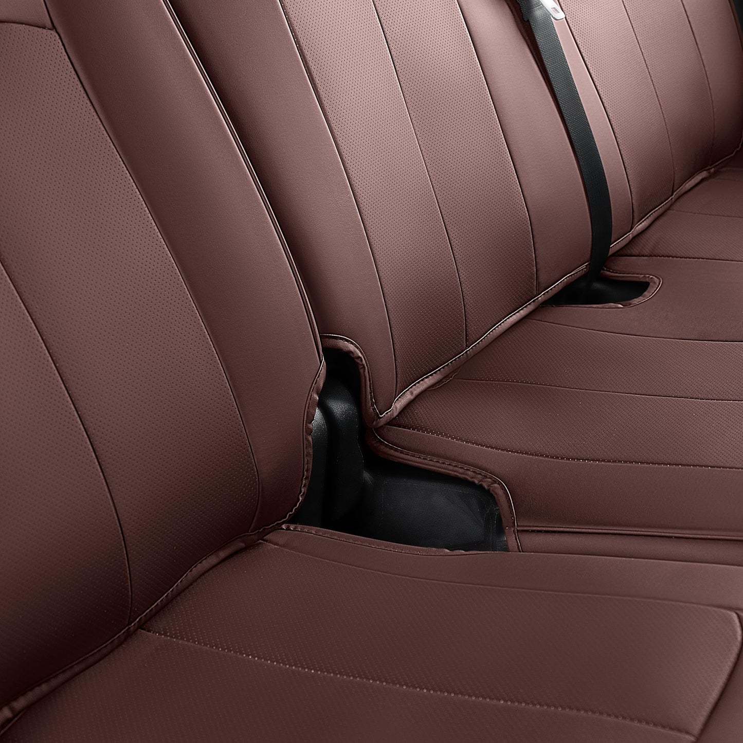 OASIS AUTO Custom Fit Seat Covers Compatible with Ford F150/F250/F350/F450 2015-25/Lightning 2022-24/Super Duty 2017-25 Waterproof Faux Leather Ultimate Truck Seat Covers (Full Set, Brown)