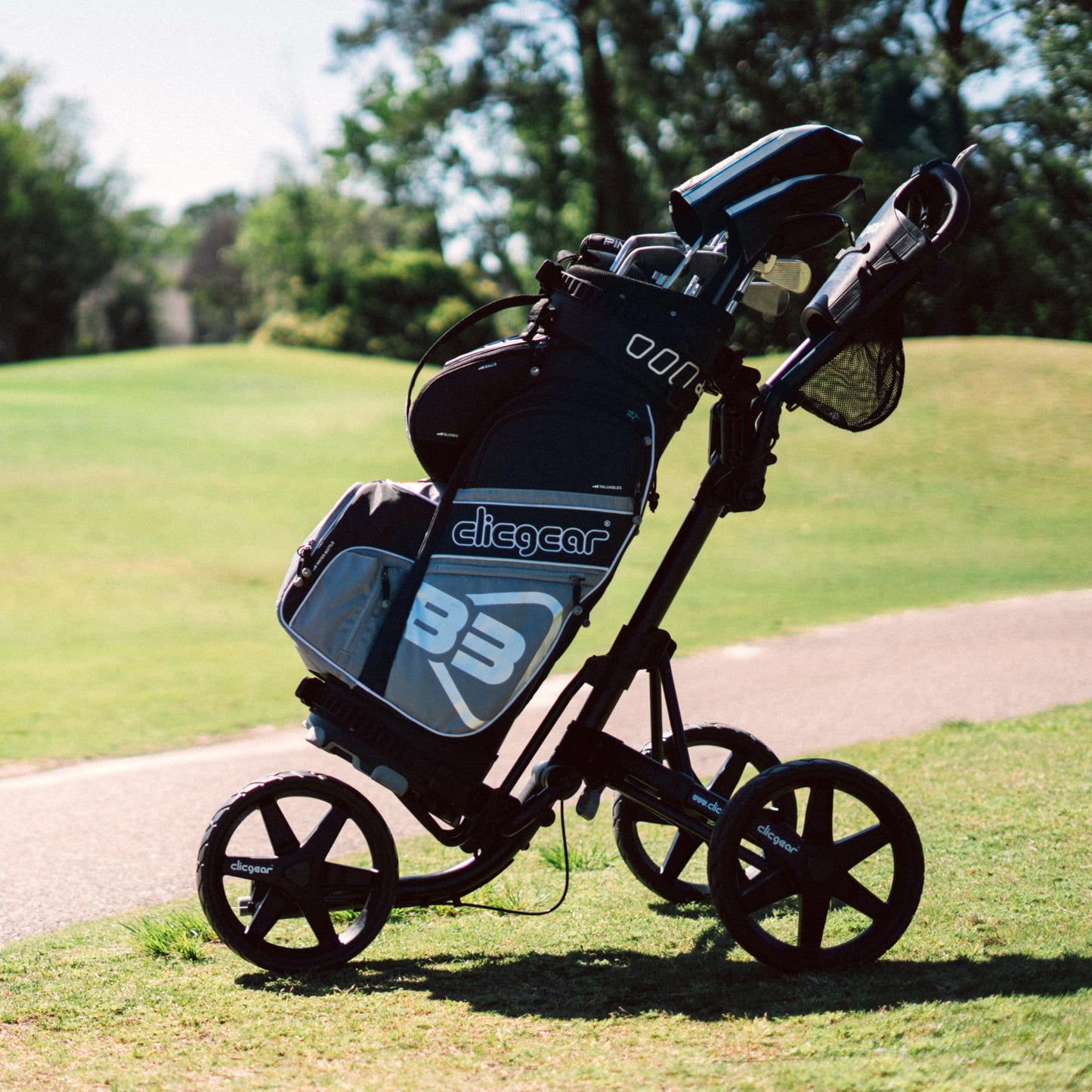 Clicgear Model 4.0 Golf Push Cart, 3-Wheel Foldable Walking Golf Cart (Black)