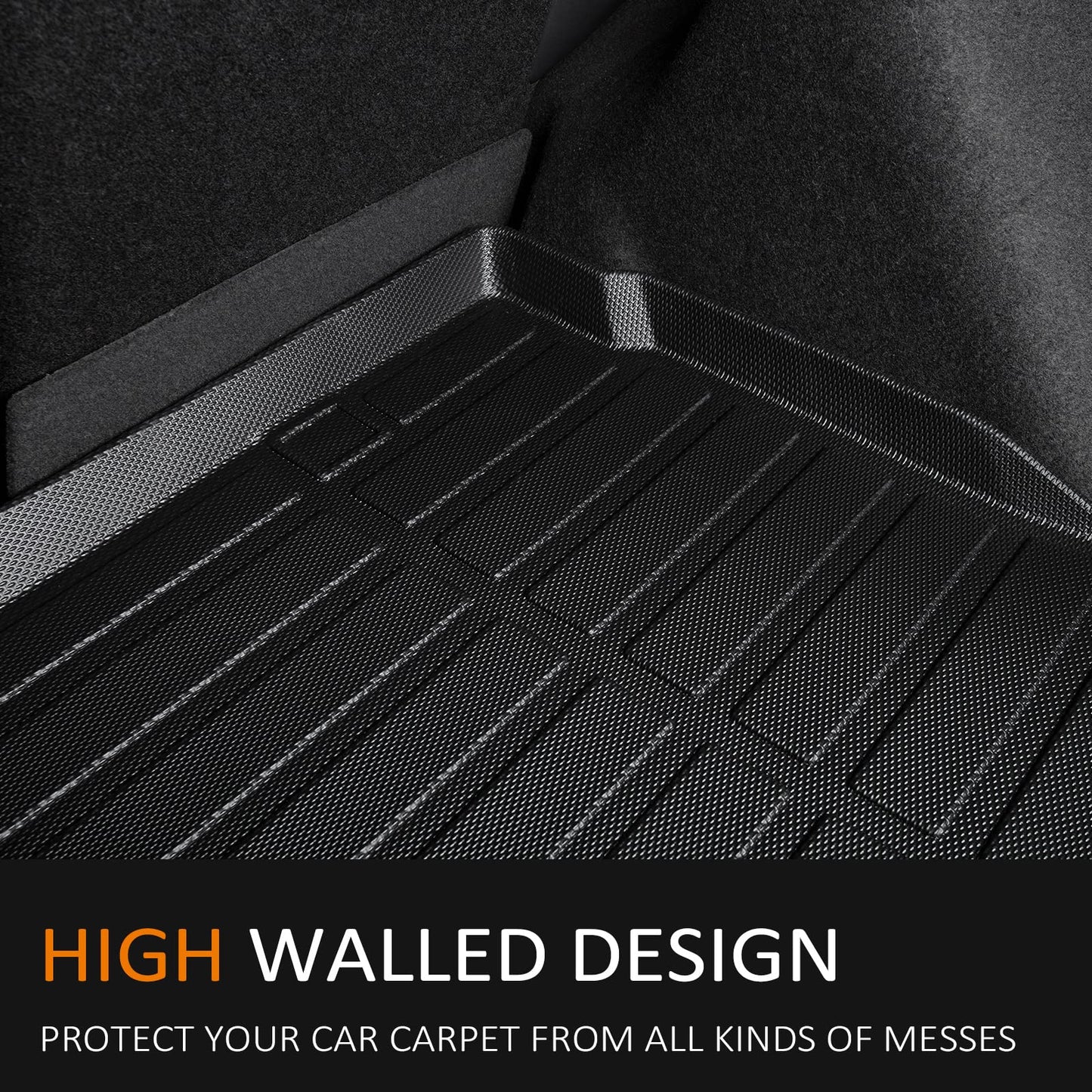 Binmotor-Floor Mats with Cargo Liner for Hyundai kona 2018-2023 & Kona N 2022 2023 (No Electric Model) SE, SEL, N Line, N, Limited Automotive Floor Liners Full Set-Black