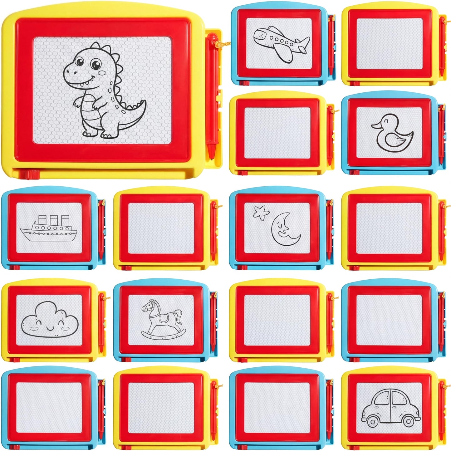 Tinlade 48 Pack Mini Magnetic Drawing Board for Kids, Small Erasable Drawing Pad, Toddler Writing Tablet, Birthday Party Favor, Classroom Prize, Goodie Bag Stuffers for Boy Girl (Classic Color,Cute)