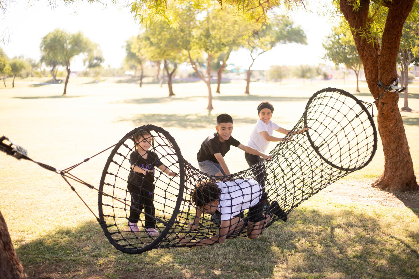 Adventure Sports 6ft Rope Tunnel Bridge for Kids - Heavy-Duty Hanging Net Crawl Tunnel for Outdoor Playground, Treehouse & Backyard - Suspension Bridge Obstacle Course - 400 lb Capacity - Ages 5+