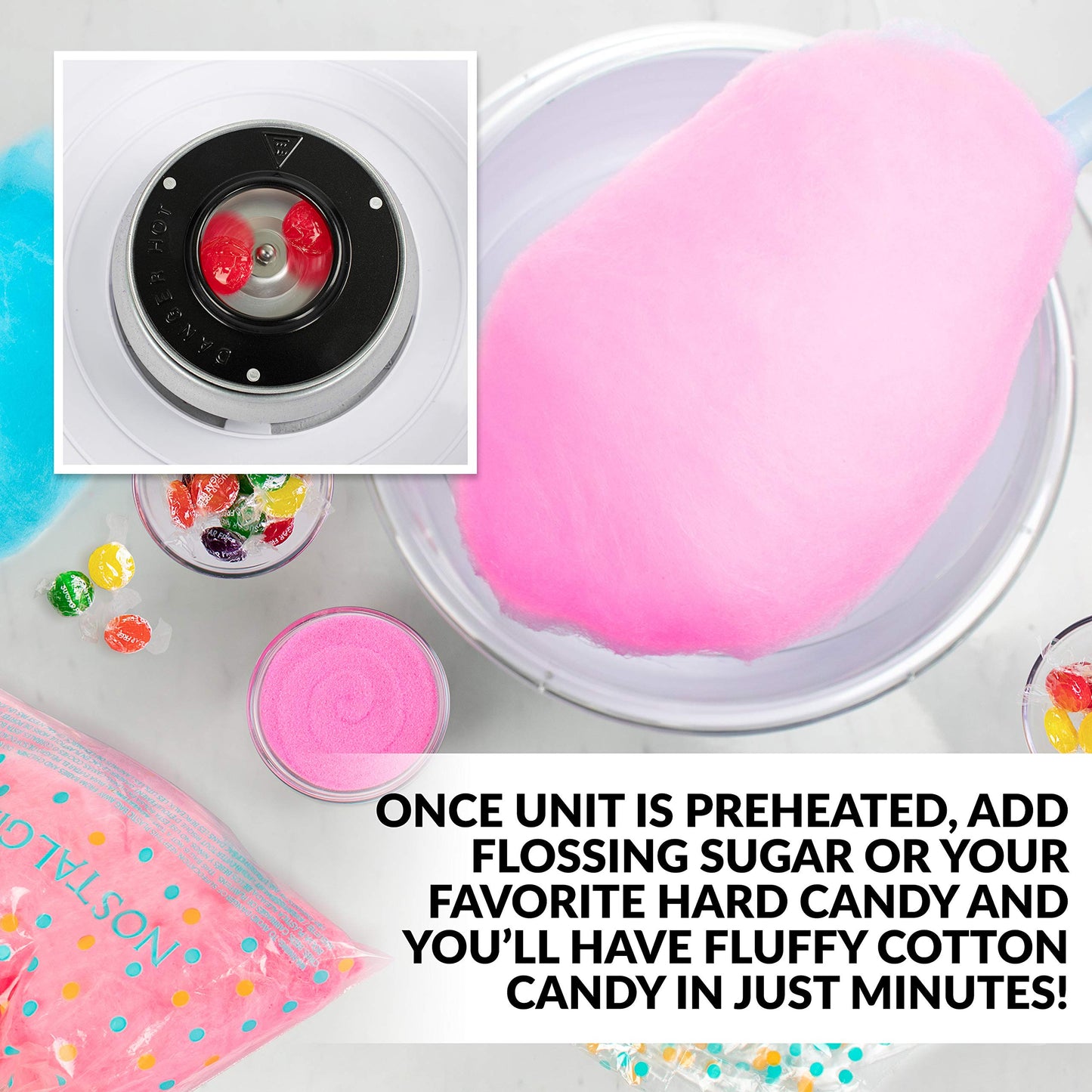 Nostalgia Cotton Candy and Snow Cone Machine Bundle - Retro Treat Makers