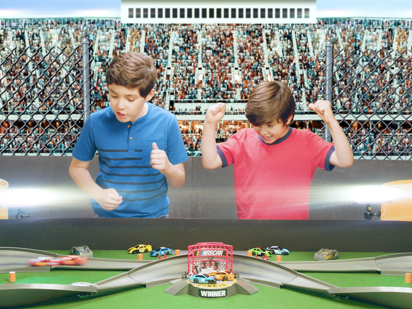 Slot Car Race Track Sets | NASCAR Crash Circuit Ultimate Road Course Bundle | 4 Electric Powered Cars with Flash Chargers | Race Tracks for Kids Ages 4-8 | Car Racing Toy