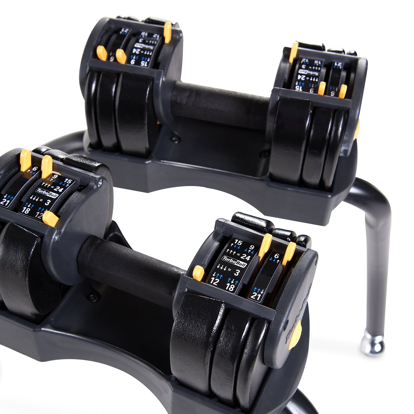 CAP Barbell TurboBell Adjustable Dumbbell Set with Rack, 24 lb Pair