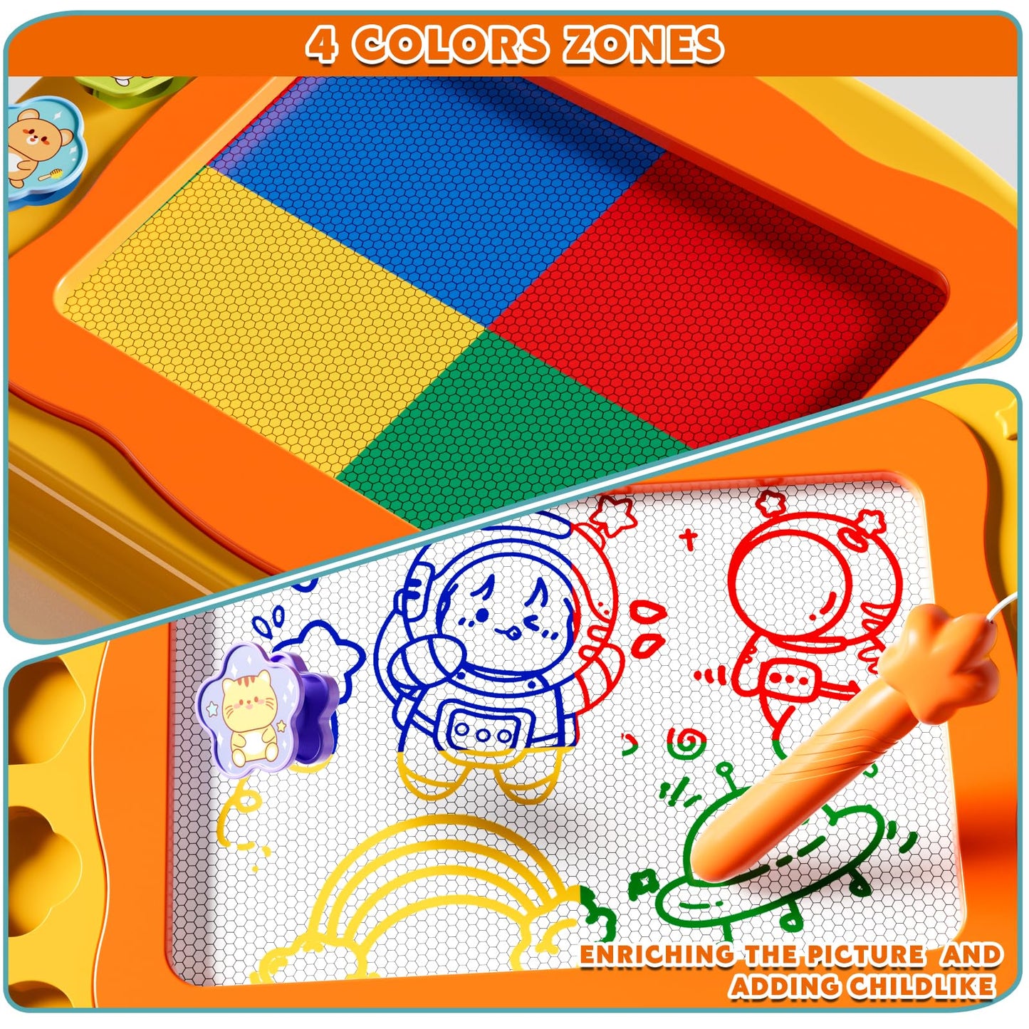 Large Magnetic Drawing Board Toddler Toys for 3 4 5 6 Year Old Kids Girls Boys, Doodle Board Montessori Preschool Educational Travel Toys Gifts for 3 4 5 6 Year Old Etch Sketch Erasable Writing Pad