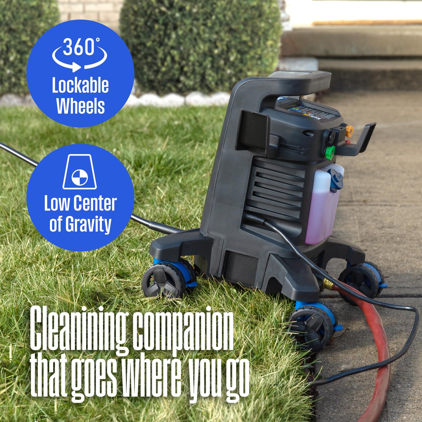 Westinghouse ePX3100 Electric Pressure Washer, 2300 Max PSI 1.76 Max GPM with Anti-Tipping Technology, Onboard Soap Tank, Pro-Style Steel Wand, 5-Nozzle Set + 12 Inch 2500 Max PSI Surface Cleaner