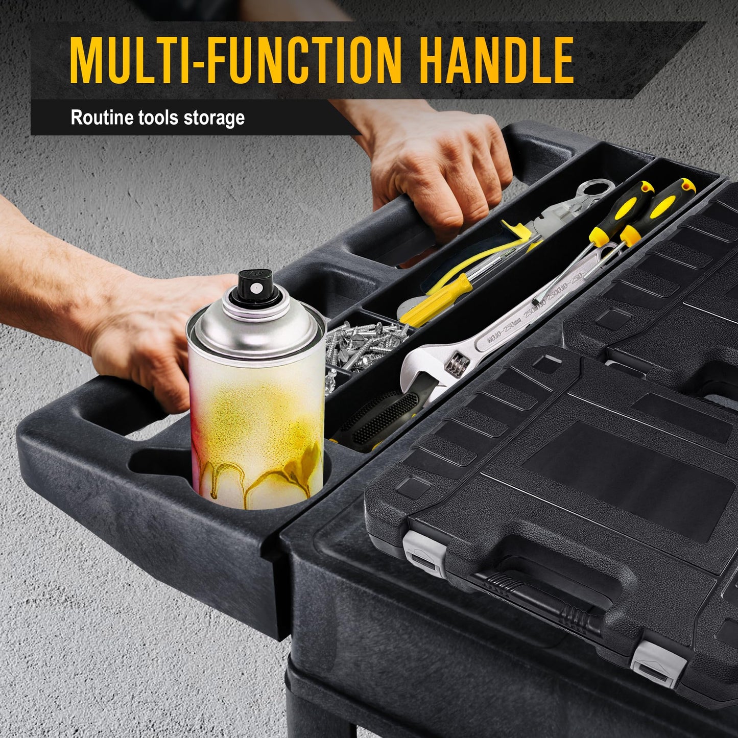 SILVEL Flat Top Utility Cart 45.6X25.2in Heavy Duty Flat with Full Swivel Wheels 600LBS Capacity 2 Shelf Service Cart Rolling Utility Carts with Wheels Ergonomic Handle for Warehouse,Garage,Cleaning