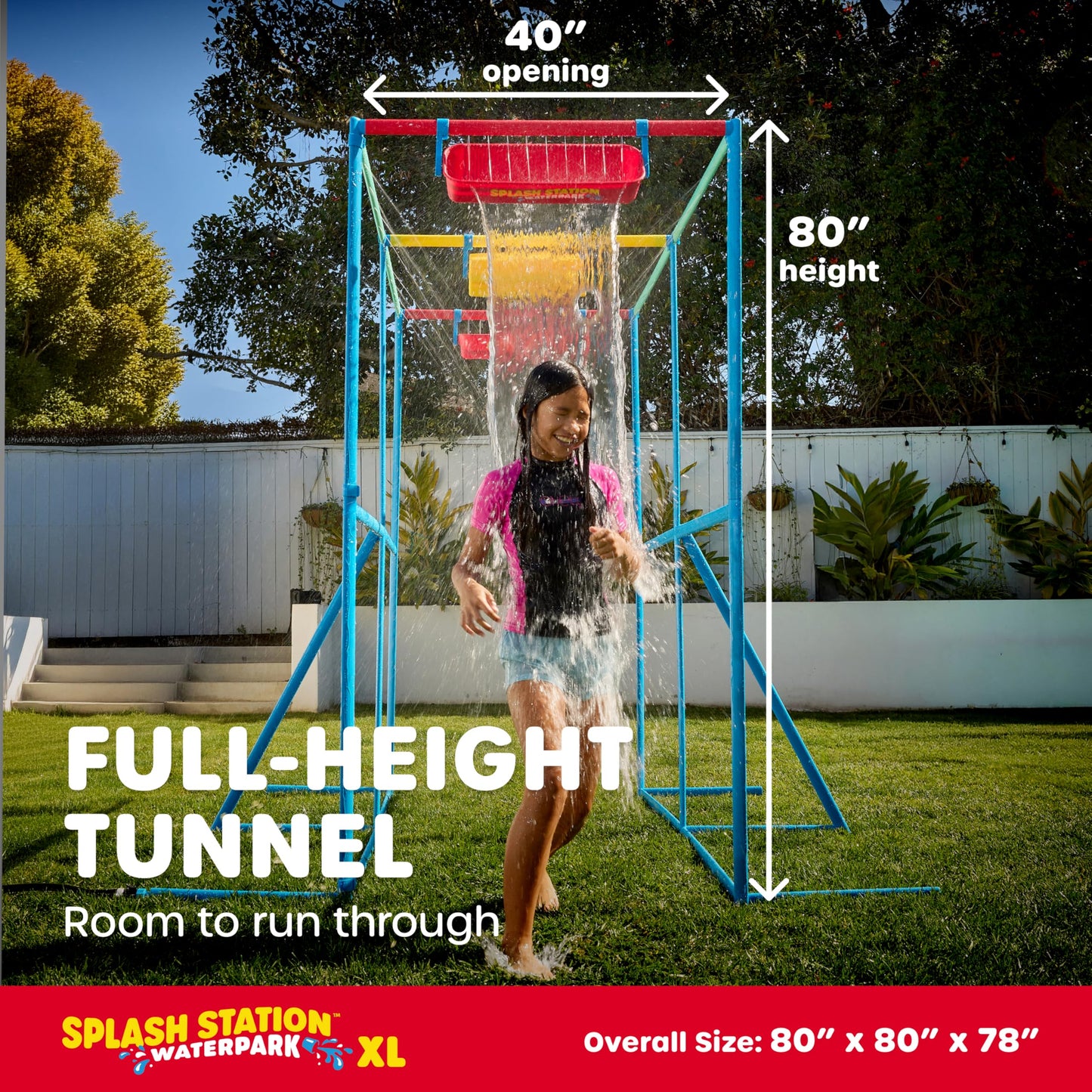 GoSports Splash Station Waterpark XL - Backyard Water Park for Kids, Outdoor Water Play Equipment with Sprinklers & Buckets