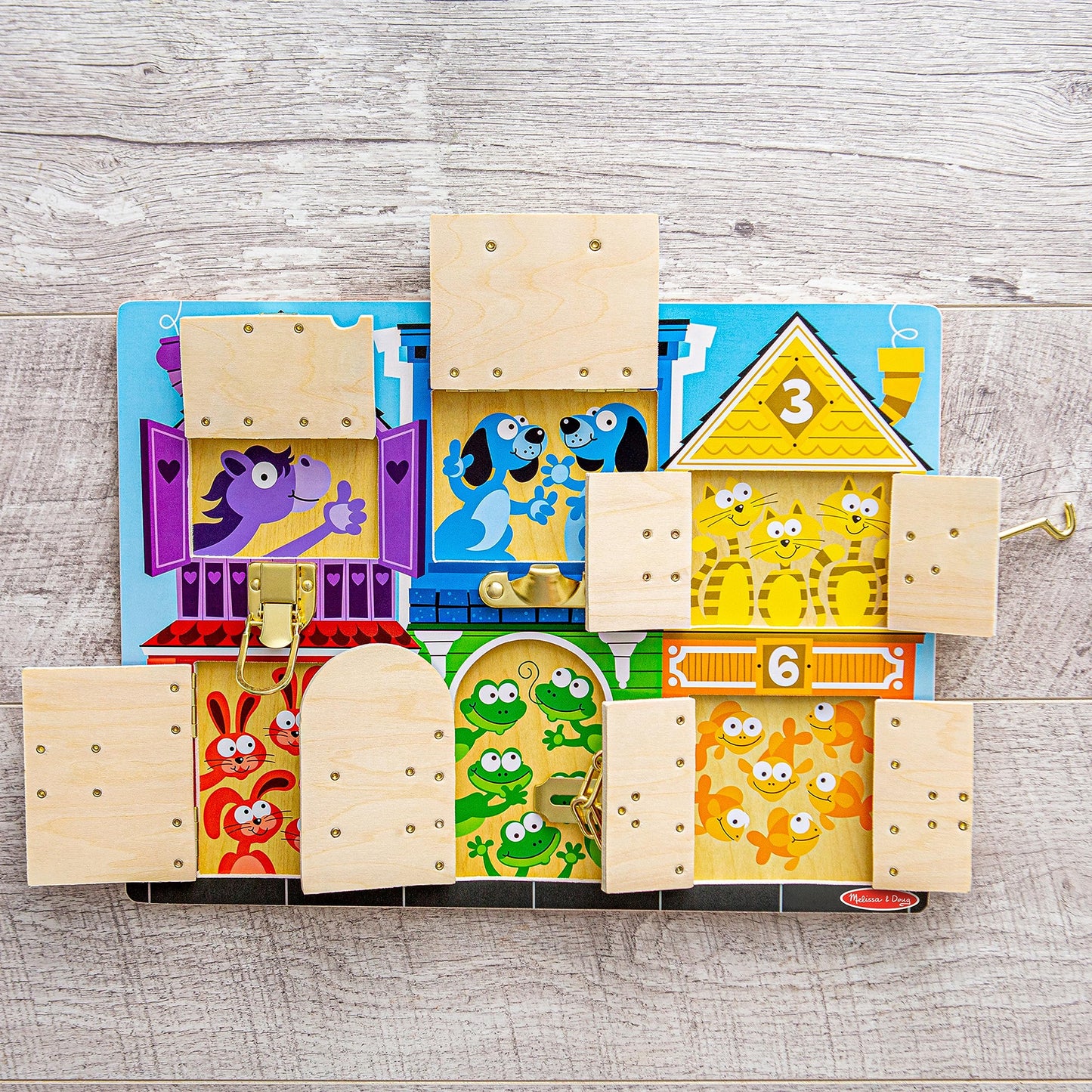 Melissa & Doug Latches Wooden Activity Board - Montessori Busy Board for Preschool Toys, Sensory Toys for Kids, Learning Resources for Ages 3+